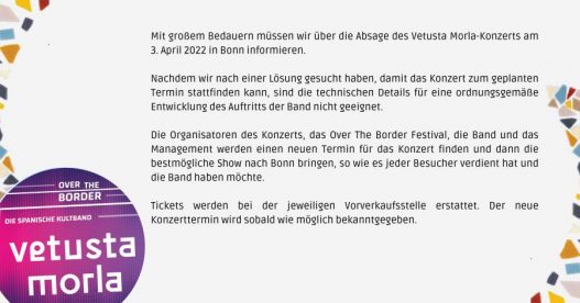 Vetusta Morla Konzert Absage
