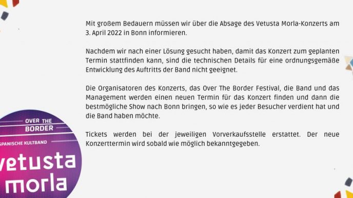 Vetusta Morla Konzert Absage